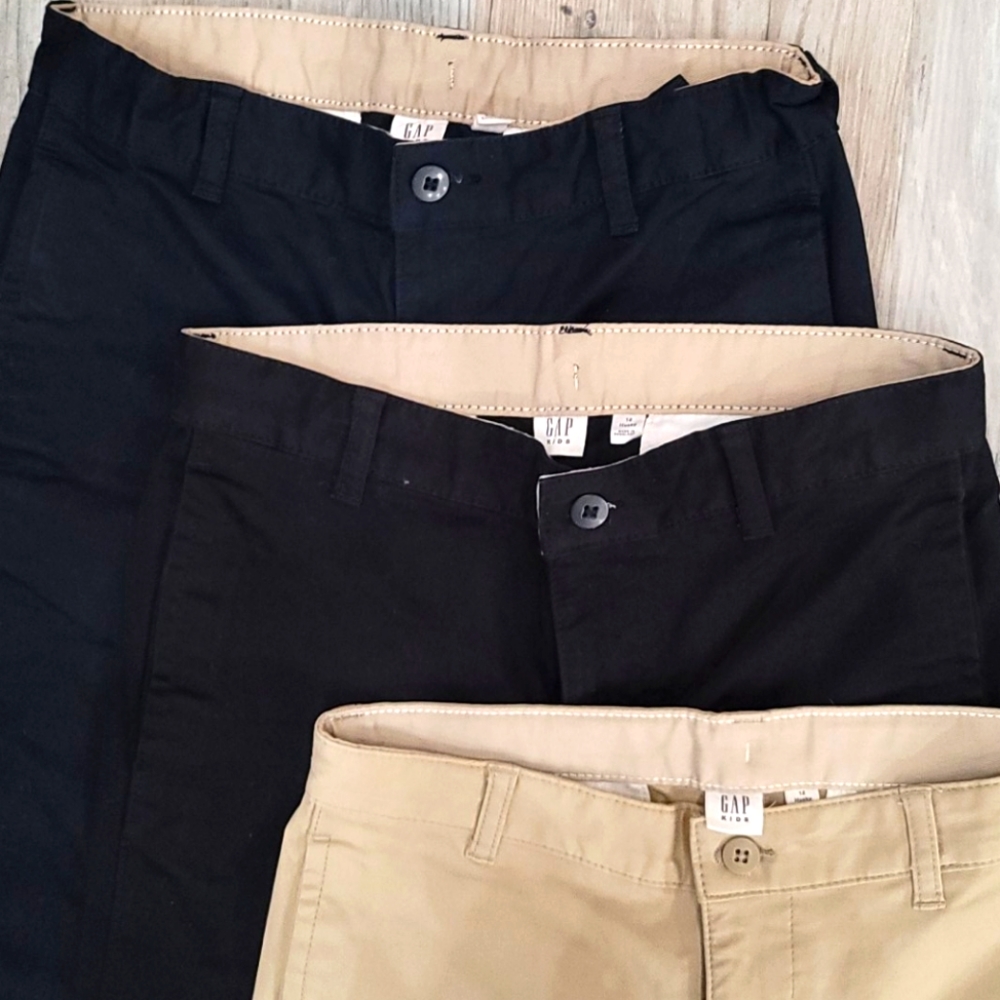 Gap pants size 12 Husky khaki, black, navy